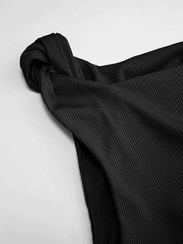 Be Stylish Women Elegant Black Asymmetrical Ruched Tank Top